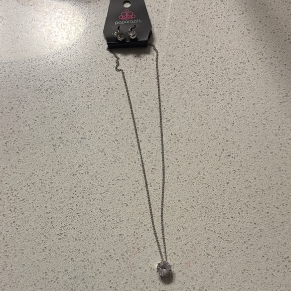 paparazzi Jewelry - Paparazzi Silver Jewelry Set with Clear Accents